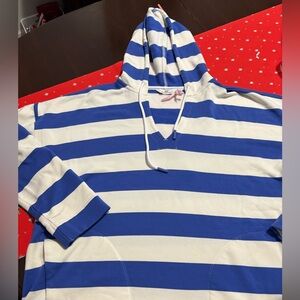 Vineyard Vines Blue and White Striped Hoodie XL